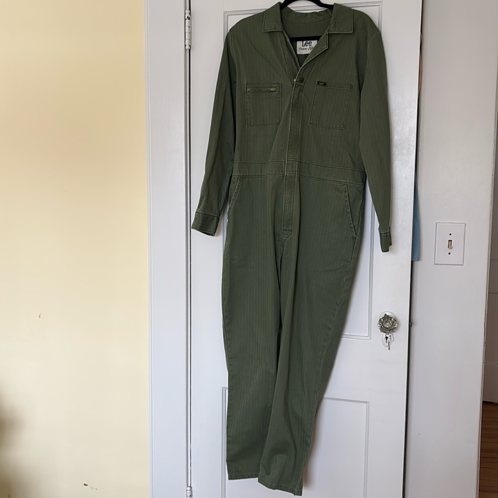 Free People Lee khaki jumpsuit